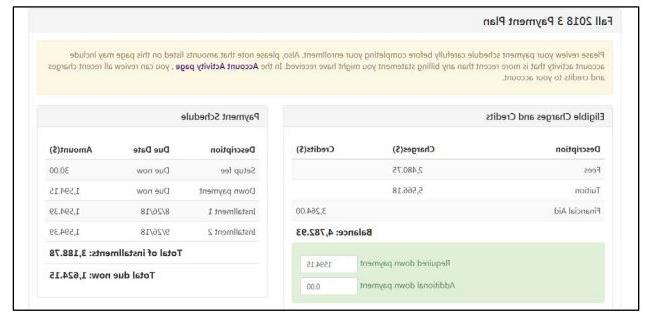Screenshot of Touchnet's 付款计划 gateway.
