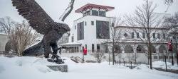 大雪覆盖了密歇根州立大学校园
